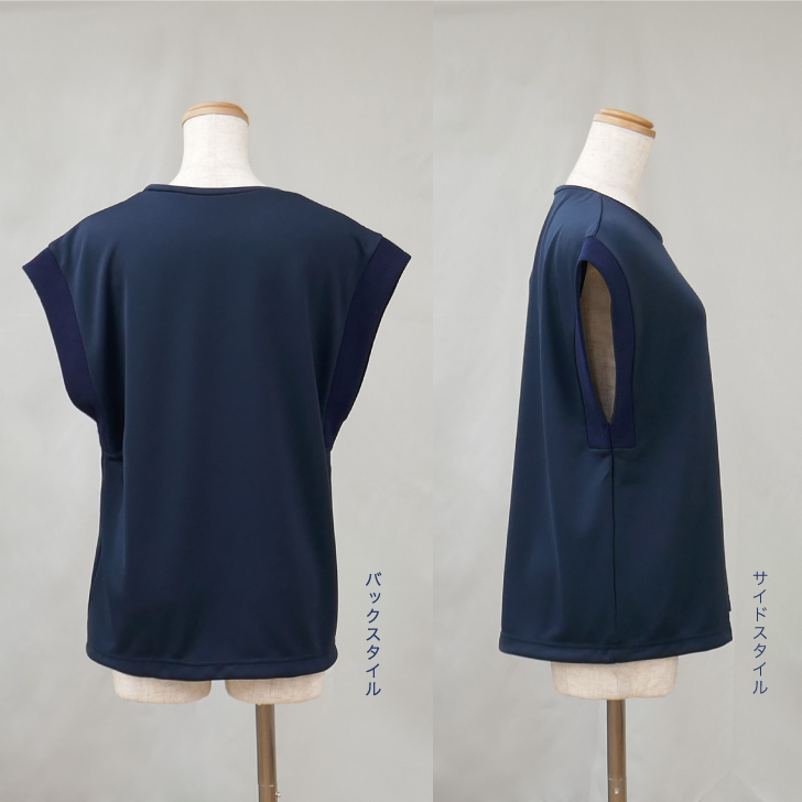 リブ切替のシンプルトップス