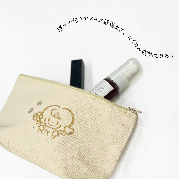  オリジナルロゴ入りコットンポーチ