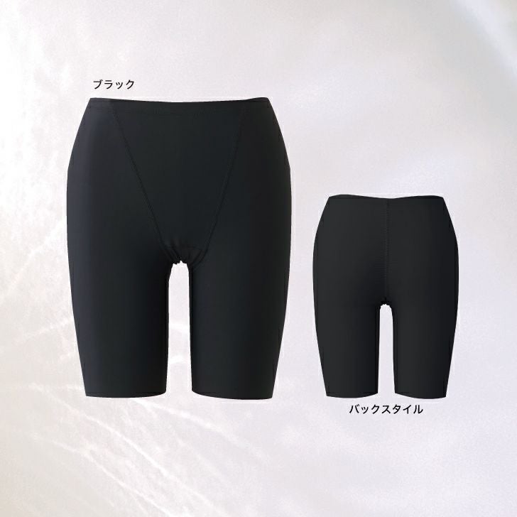 お腹の部分を2重にしてしっかりサポート 、1枚履き可能なスパッツ